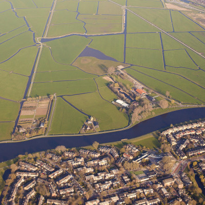 luchtfoto woningen in buitengebied